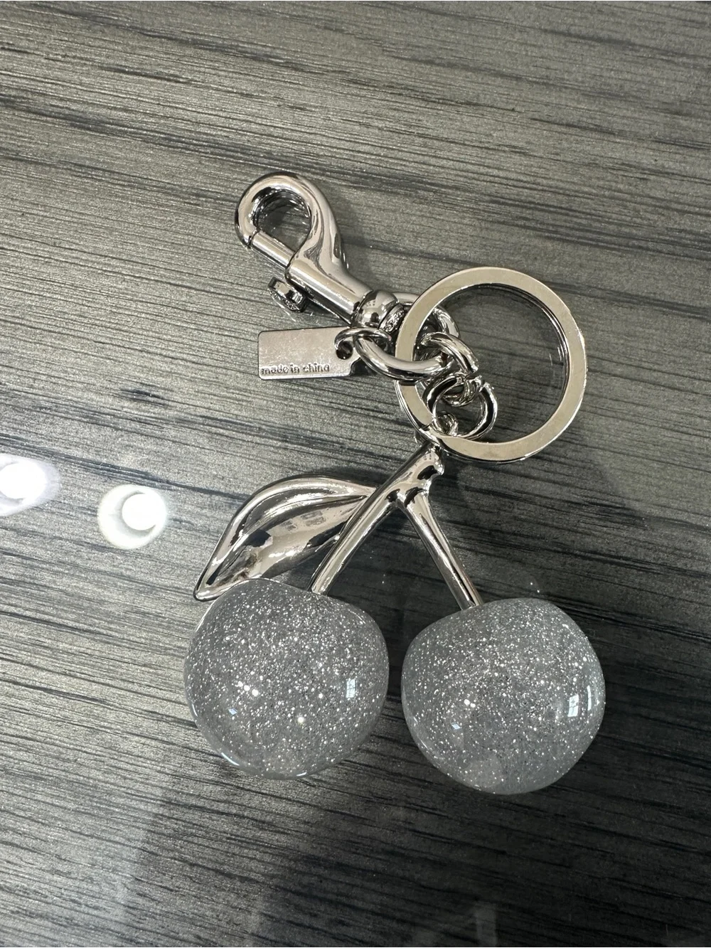 Coach Silver Glitter Cherry Keychain Pendant - Women Accessories - Picture 2 of 3